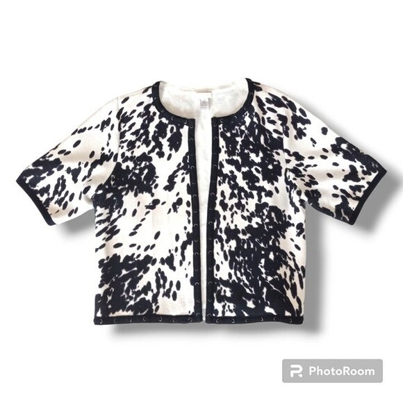 Chico's Size 2 Sandra Open Cardigan-Pony Print-US Large/12-3/4 Sleeve-FLAW - Picture 1 of 9